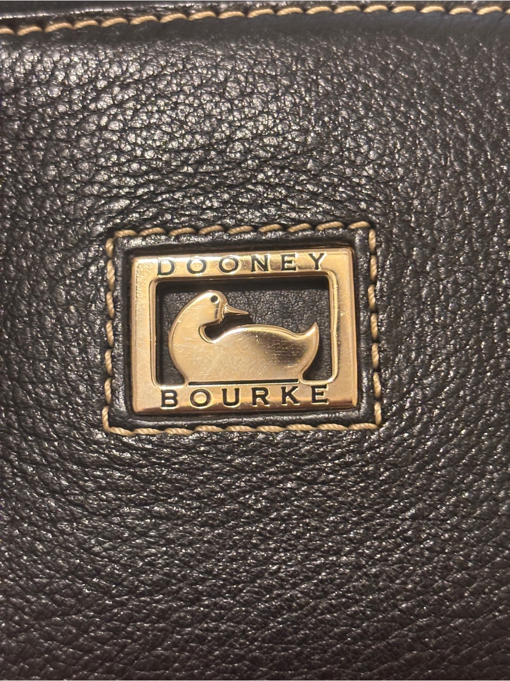 Dooney & Bourke Black Pebble Leather Mini Barrel Wristlet with Gold Hardware - Picture 10 of 11